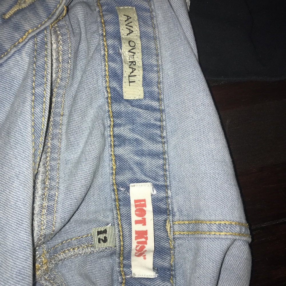 Distressed blue jean overalls - Picture 3 of 3